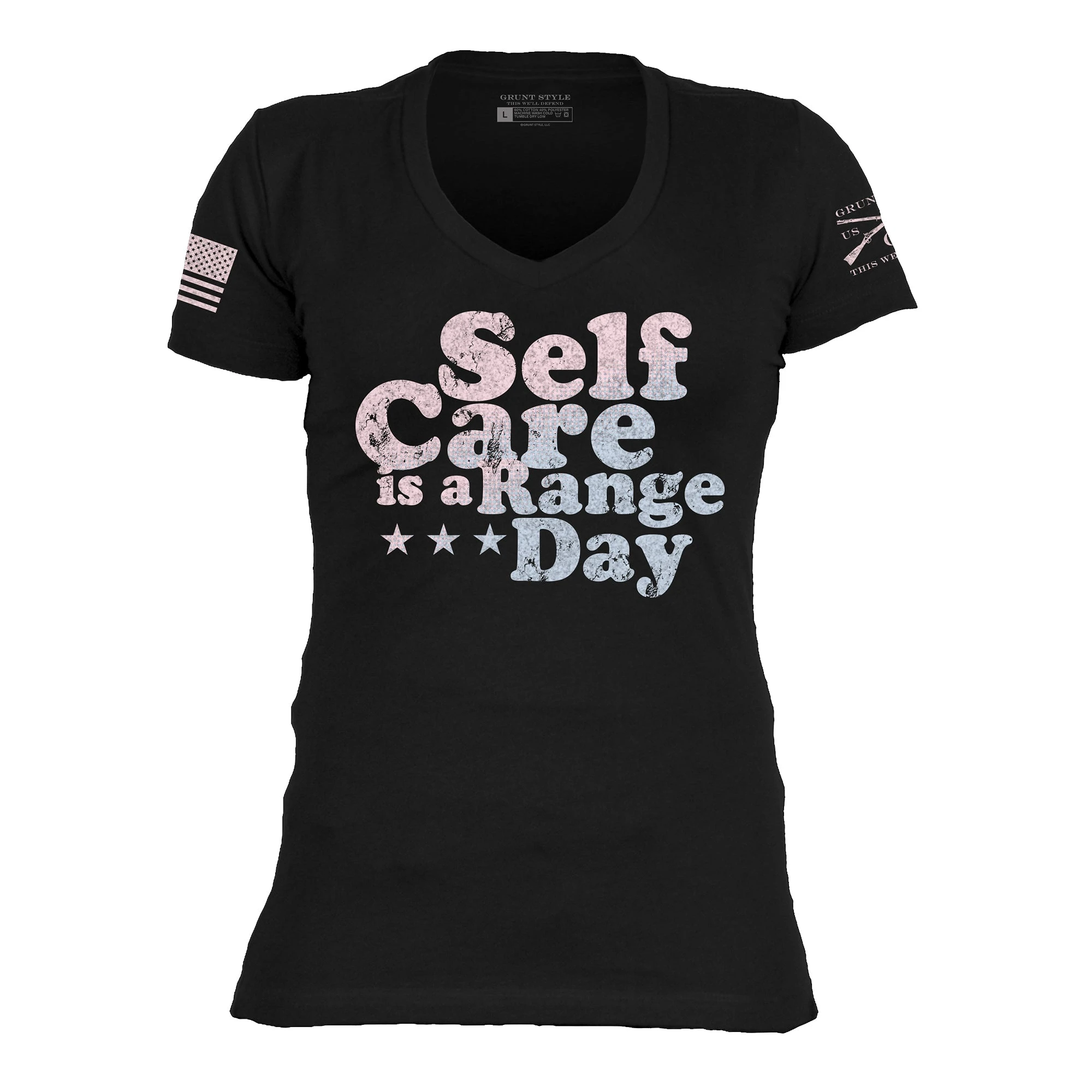 Women's Self Care Is A Range Day V-Neck - Black 4 Women's Self Care Is A Range Day V-Neck - Black - Image 2