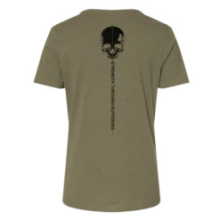 Women's Strength Through Suffering Relaxed Fit T-Shirt - Olive Triblend -Daily Clothing Store GS5883 Women s Strength Through Suffering Relaxed Fit Tee Olive Triblend back WEB READY