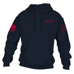1776 Flag Hoodie - Navy -Daily Clothing Store GS6026 Men s1776FlagHoodie Navy WEB READY Front