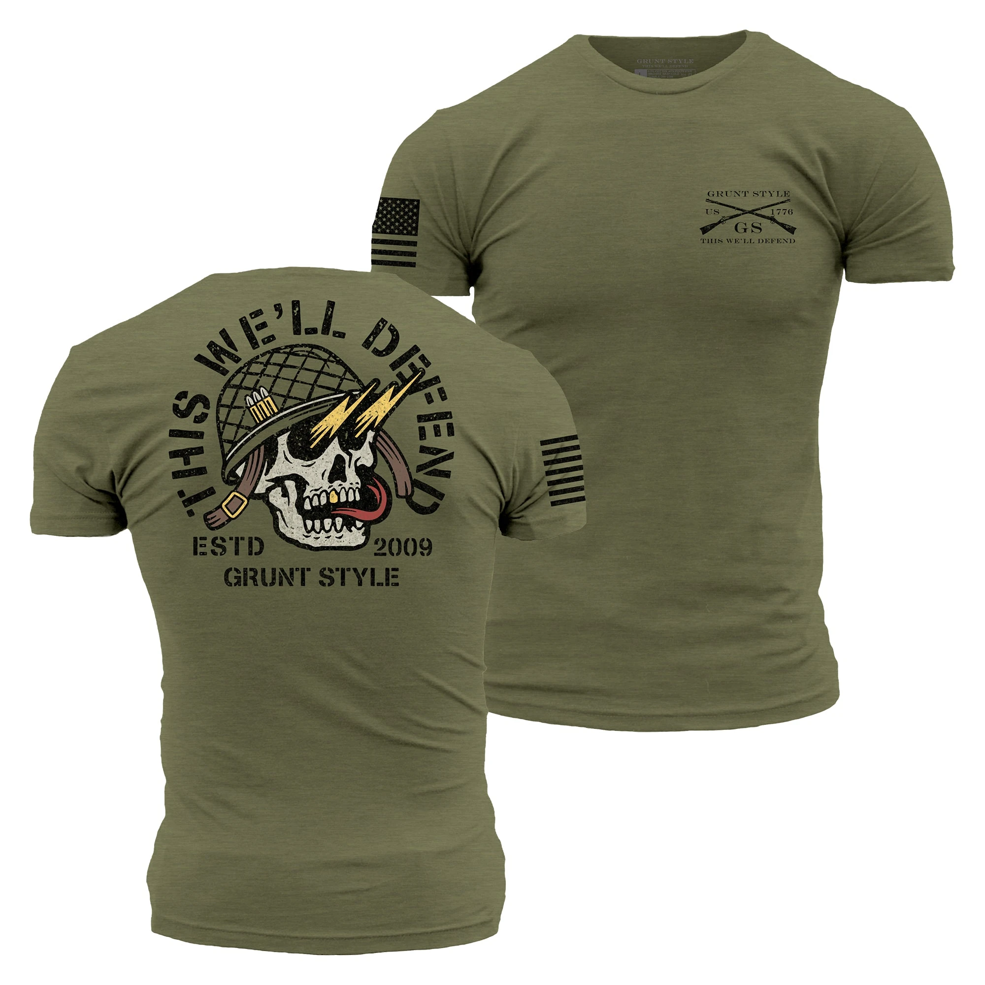 Death Skull T-Shirt - Military Green 3 Death Skull T-Shirt - Military Green