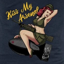 Kiss My Arsenal T-Shirt - Midnight Navy -Daily Clothing Store GS6072 Men sKissMyArsenalT Shirt MidnightNavy WEB READY BackArt