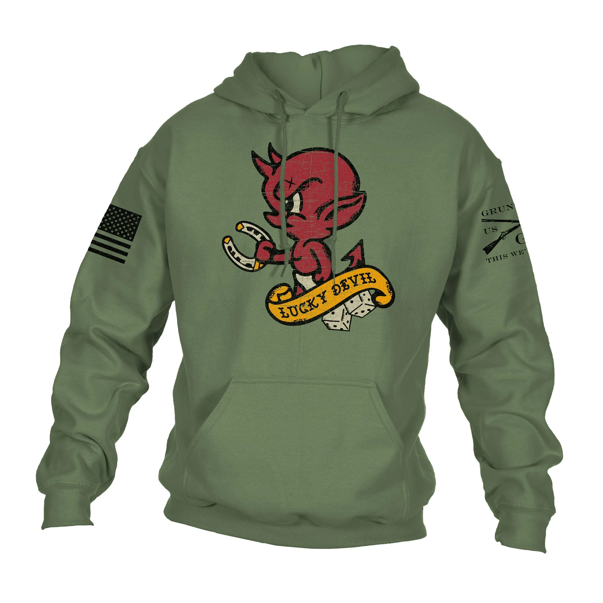 Lucky Devil Hoodie - Military Green 3 Lucky Devil Hoodie - Military Green
