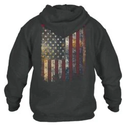 Red Blood Blue Collar™ Hoodie - Dark Heather -Daily Clothing Store GS6156 Men s Red Blood Blue Collar Hoodie Dark Heather WEB READY BACK