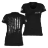 Women's 1776 Flag V-Neck - Black -Daily Clothing Store GS6195 Women s1776FlagV Neck Black WEB READY