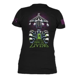 Women's Never Trust The Living V-Neck - Black -Daily Clothing Store GS6219 Women sNeverTrustTheLivingV Neck Black WEB READY 2022bk