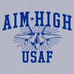 USAF - Aim High U.S.A.F. T-Shirt - Athletic Heather -Daily Clothing Store GSAF0018 USAF Aim High U.S.A.F front artwork WEB READY min