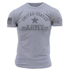 Army Est. 1775 T-Shirt - Heather Gray -Daily Clothing Store GSAR0041 Men sArmyEst1775T Shirt HeatherGray Front