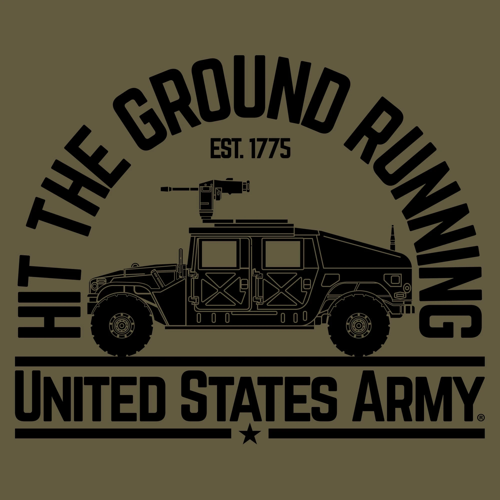 Army Hit The Ground Running T-Shirt - Military Green 6 Army Hit The Ground Running T-Shirt - Military Green - Image 4