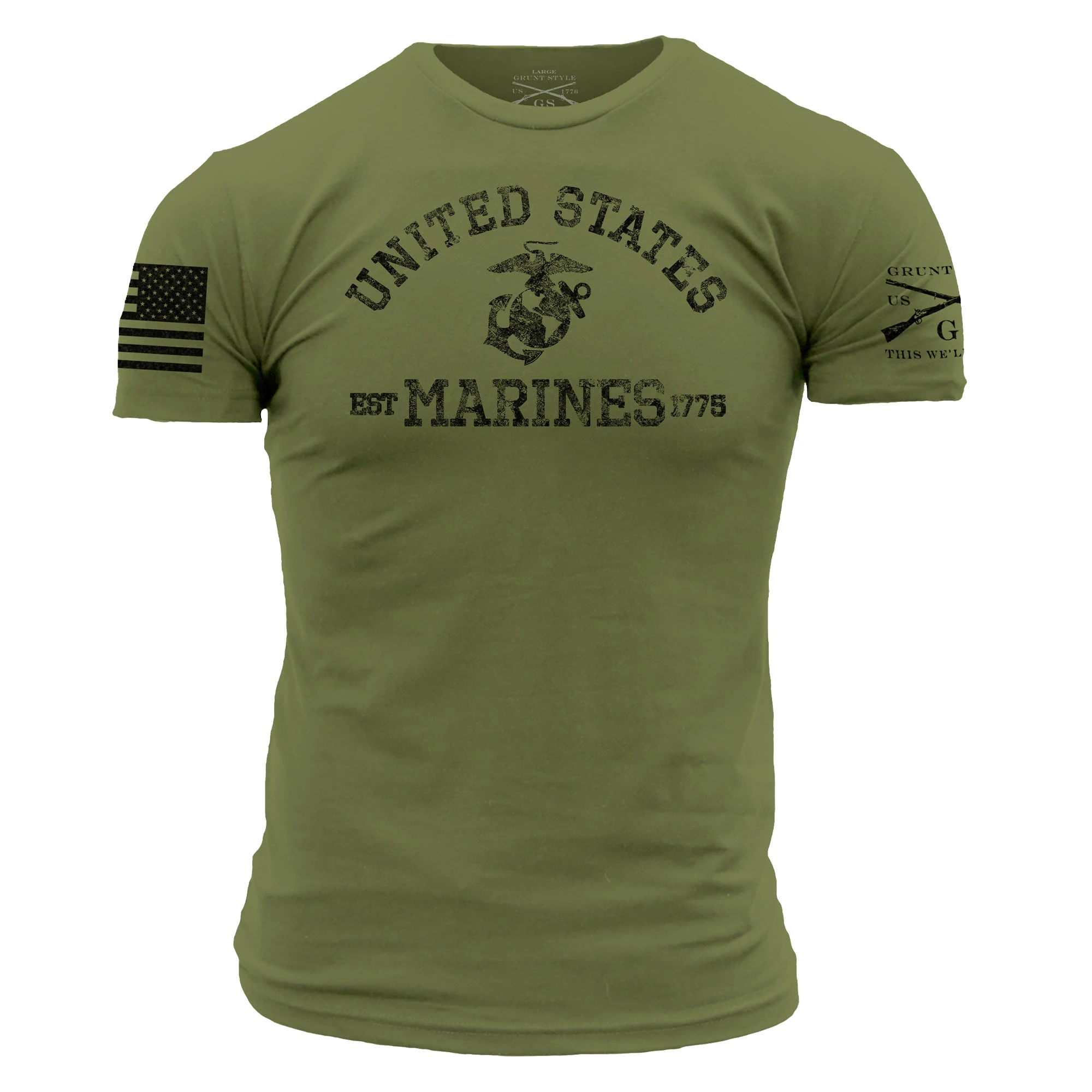 USMC - Est. 1775 T-Shirt - Military Green 4 USMC - Est. 1775 T-Shirt - Military Green - Image 2