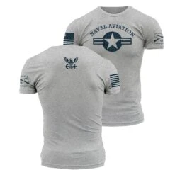 USN - Naval Aviation T-Shirt - Athletic Grey