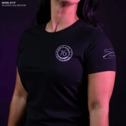 Women's Still I Rise Slim Fit T-Shirt - Black -Daily Clothing Store Model Info Poster 2000x2000 GS5567 StillIRiseWomen sSlimFitTee 2