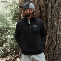 Men's Firewatch Hoodie - Black -Daily Clothing Store Model Info Poster 2000x2000 GS5681FirewatchHoodie Black