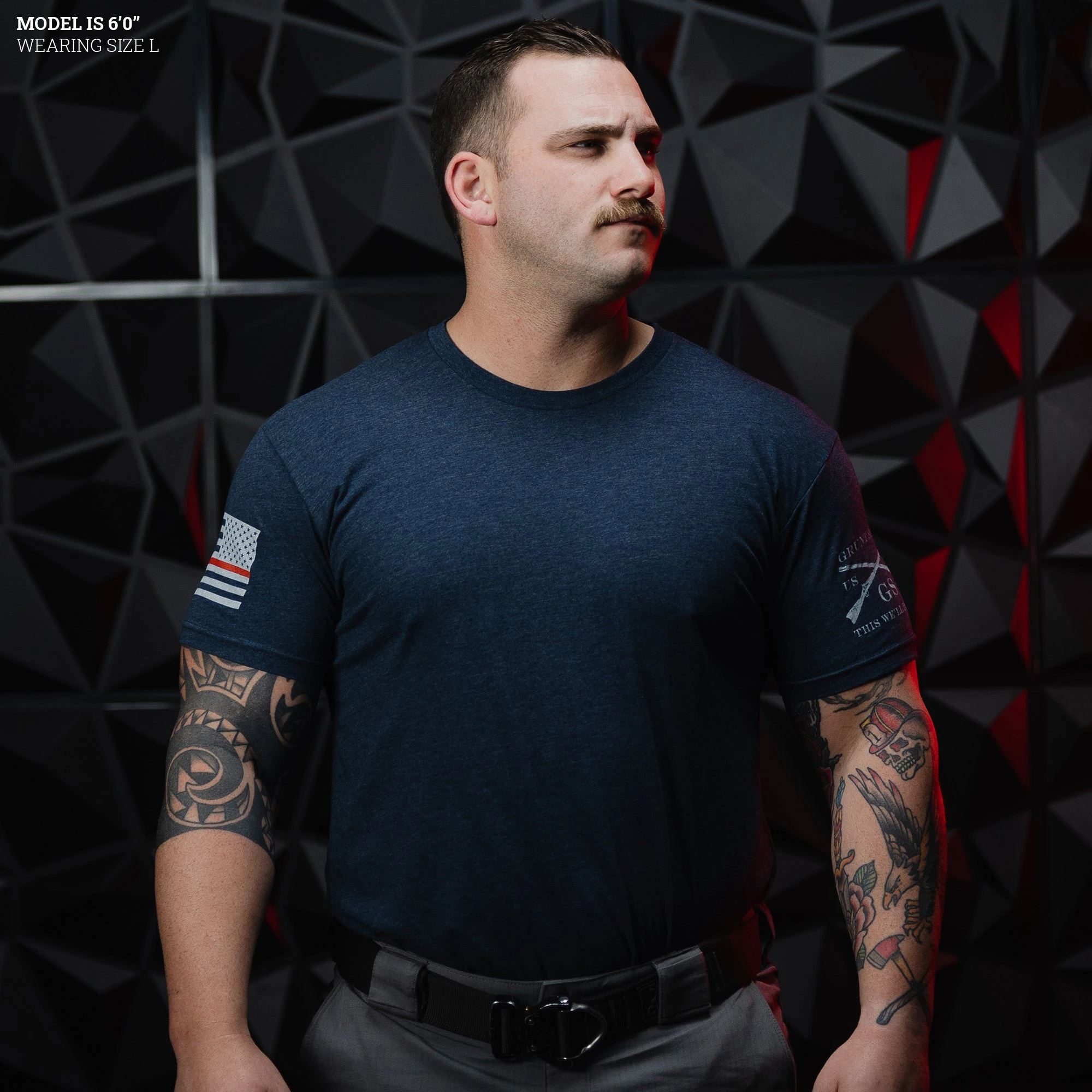 Red Line Flag Basic T-Shirt - Midnight Navy 4 Red Line Flag Basic T-Shirt - Midnight Navy - Image 2