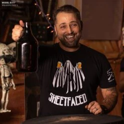 Sheetfaced T-Shirt - Black 9 Sheetfaced T-Shirt - Black -Daily Clothing Store Model Info Poster 2000x2000 GS5728Sheetfaced Black 1