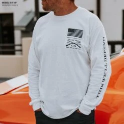 Death Paisley Long Sleeve - White -Daily Clothing Store Model Info Poster 2000x2000 GS5784DeathPaisleyLS White 1