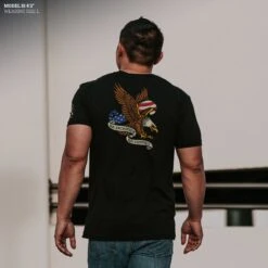 No Sacrifice No Victory T-Shirt - Black -Daily Clothing Store Model Info Poster 2000x2000 GS6128NoSacrificeNoVictory Black