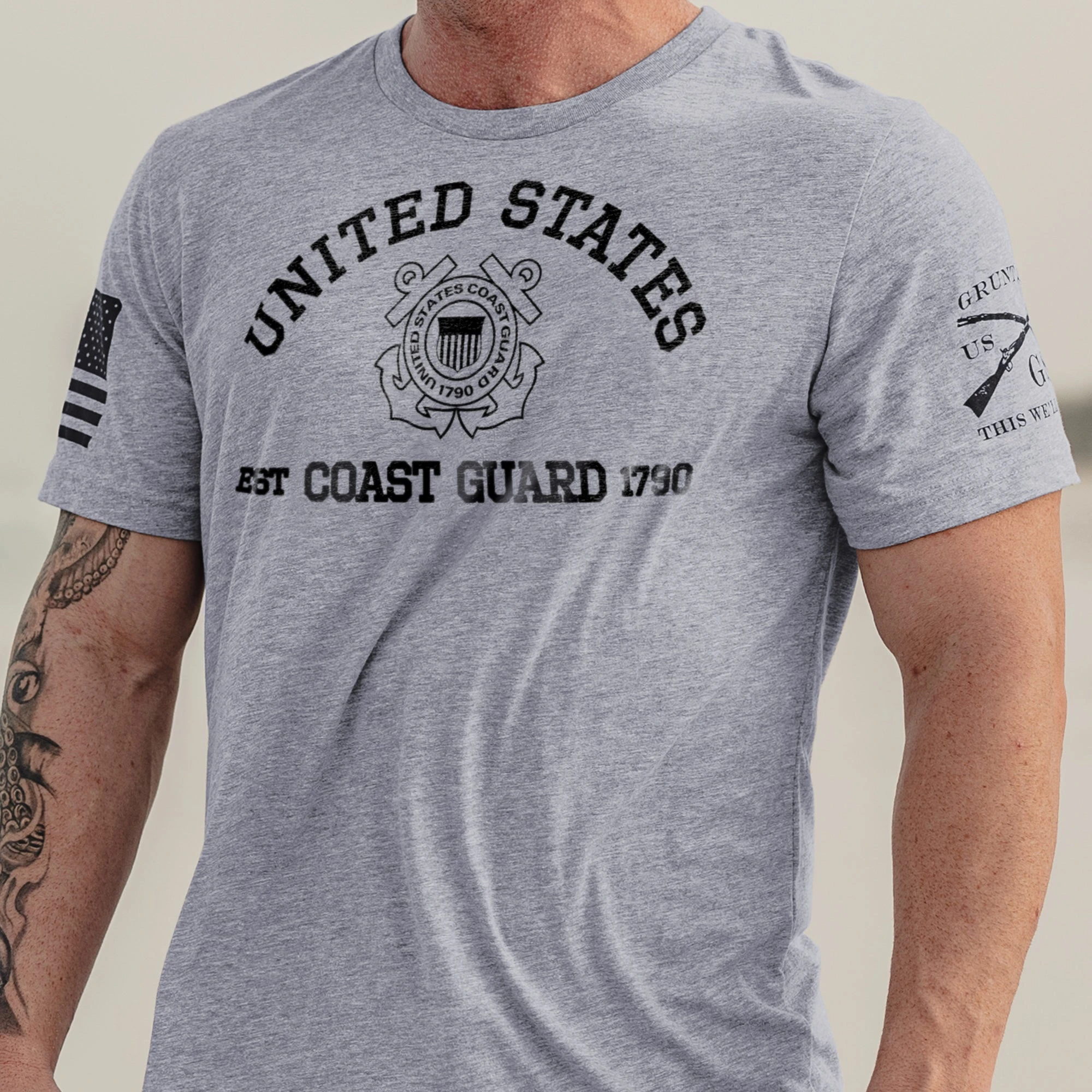 USCG - Est. 1790 T-Shirt - Heather Gray 4 USCG - Est. 1790 T-Shirt - Heather Gray - Image 2