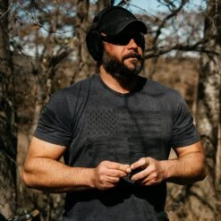 Ammo Flag T-Shirt - Heather Black -Daily Clothing Store Poster NO TEXT 2000X2000 AmmoFlag