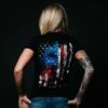 Women's Freedom Flag T-Shirt - Black